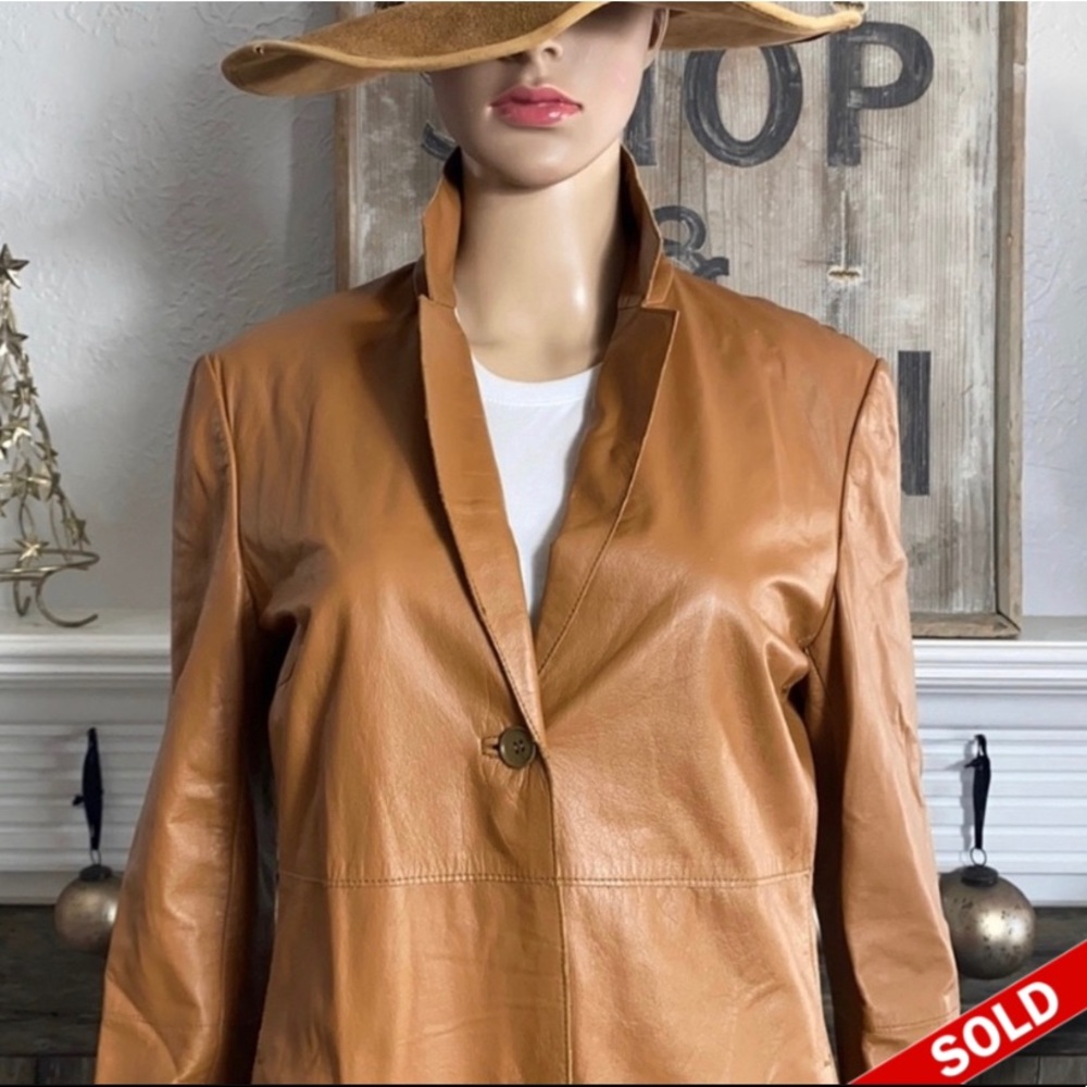 Gorgeous Kenneth Cole Leather Trench Coat - Picture 1 of 8